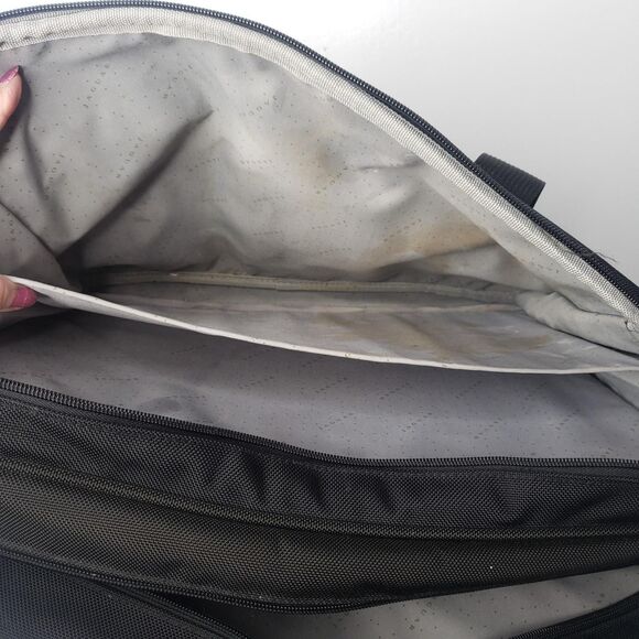 Jaguar Laptop Bag Briefcase Black Nylon Organizer Padded Compartment Zip Handles - Picture 3 of 11